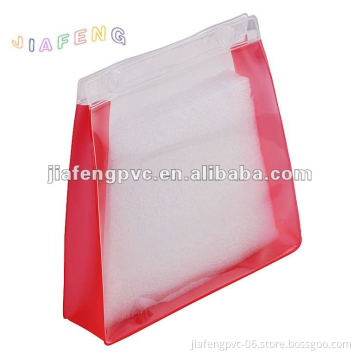 Clear Red Side Gusset EVA Press Button Bag for Packaging